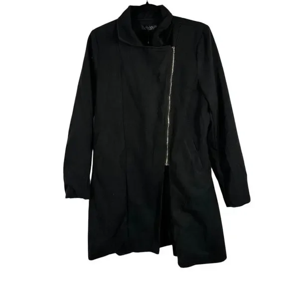 Verve Jelly Black Partial Zip Coat Large - Picture 5 of 5